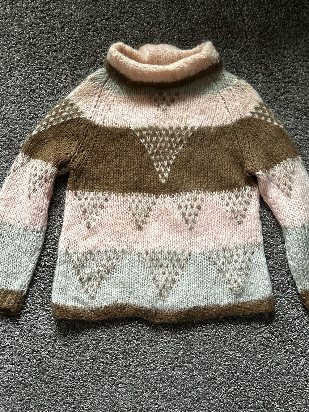 Vintage Mary Lewis Sears Italian Wool Mohair Colorblock Turtleneck